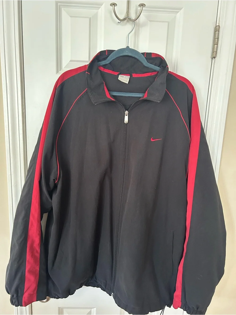 Vintage Nike Black Jacket with Red Racing Stripes
